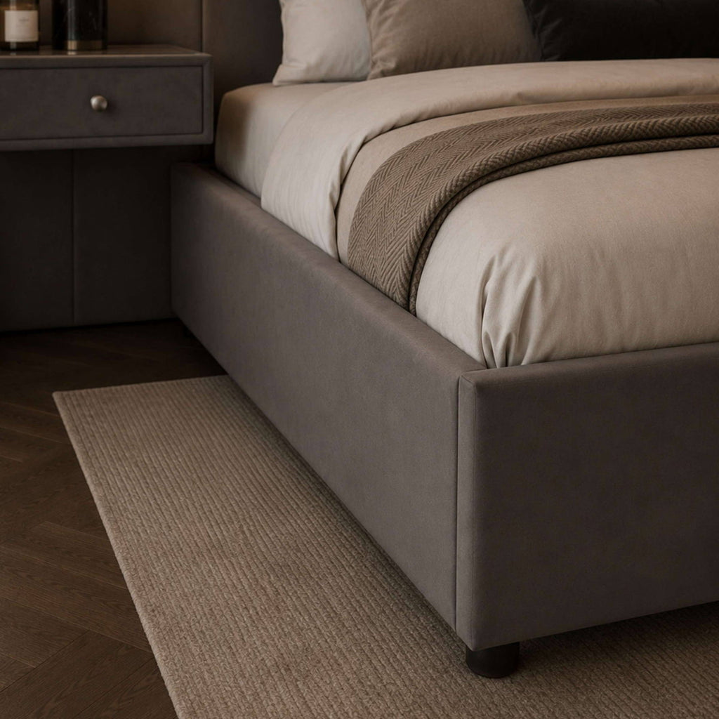 Super Luxe super king velvet headboard close up