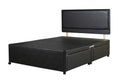 Superior Super Kingsize Divan Bed Base Black Faux Leather