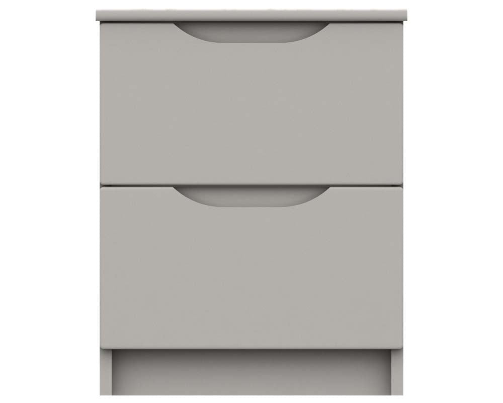 Sutton Cashmere Grey High Gloss 2 Drawer Bedside