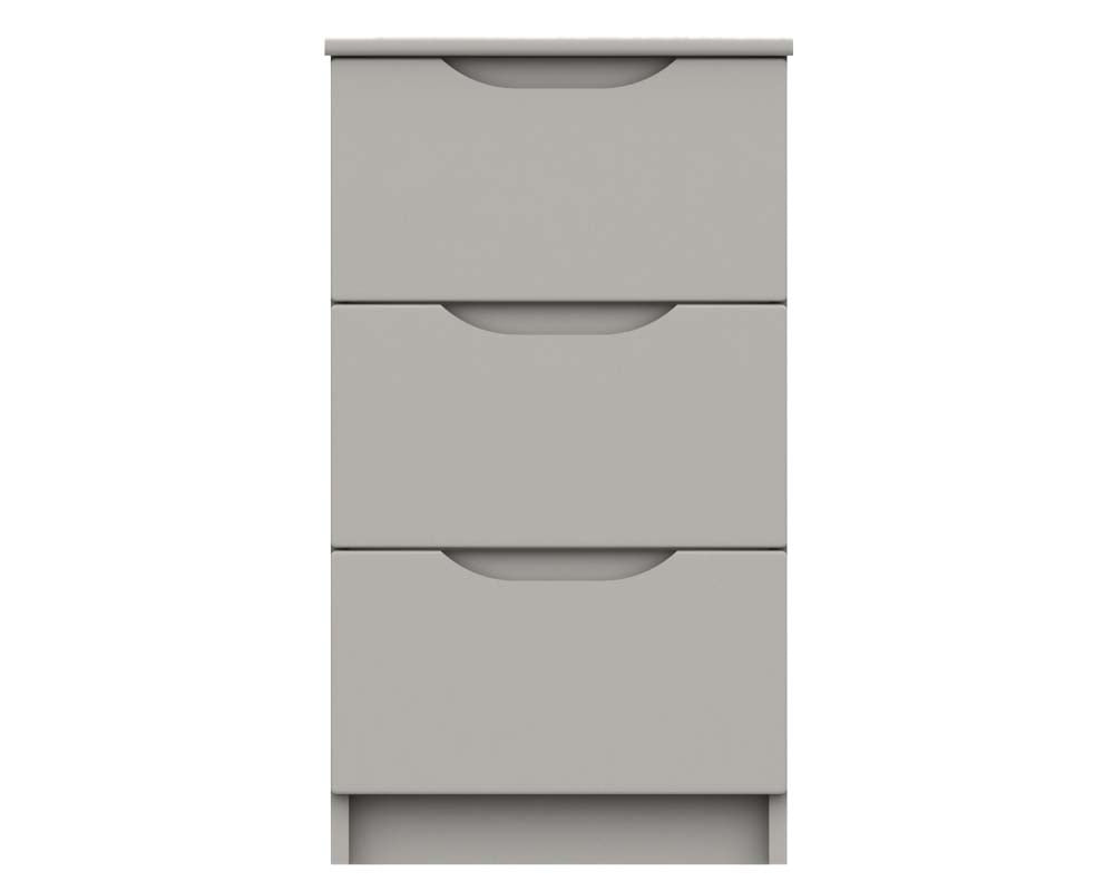 Sutton Cashmere Grey High Gloss 3 Drawer Bedside