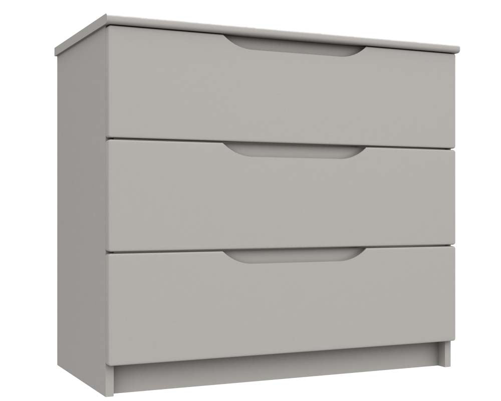 Sutton Cashmere Grey High Gloss 3 Drawer Chest
