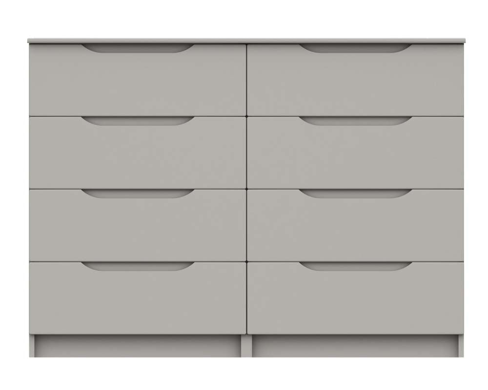 Sutton Cashmere Grey High Gloss 4 Drawer Double Chest