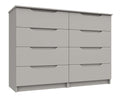 Sutton Cashmere Grey High Gloss 4 Drawer Double Chest