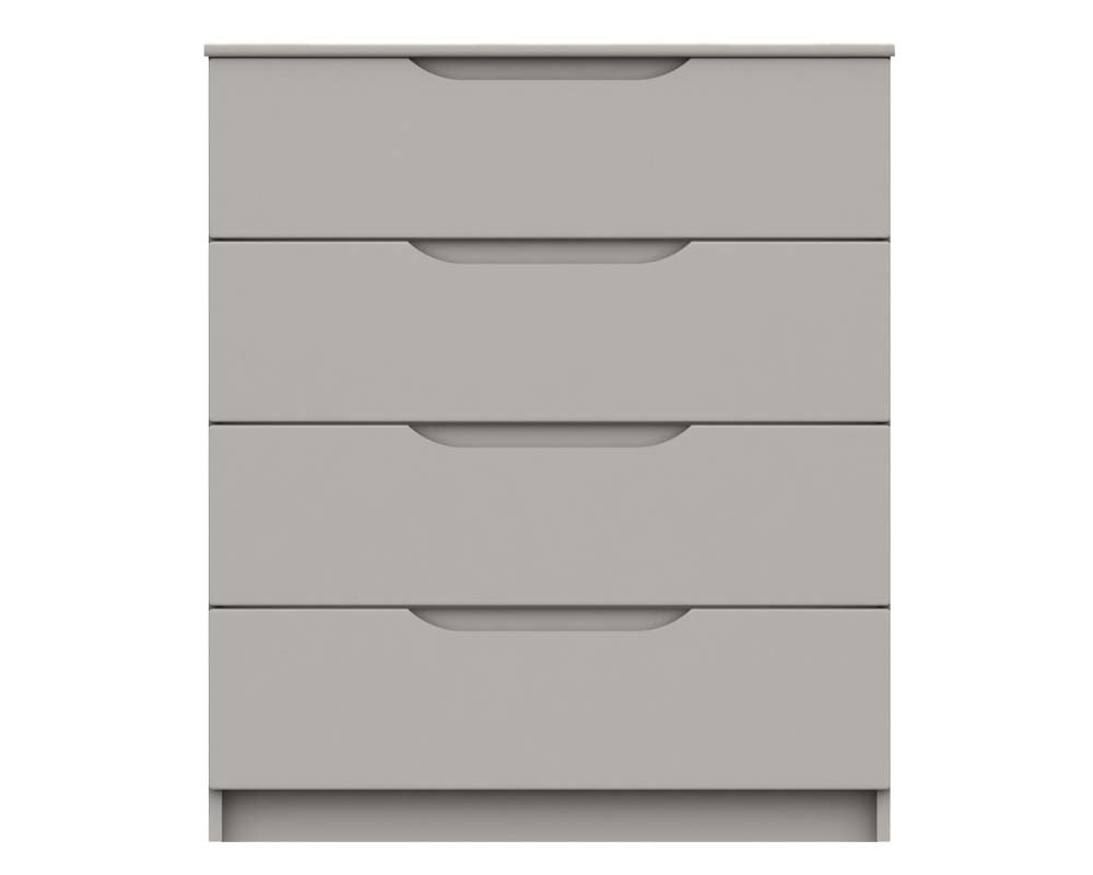 Sutton Cashmere Grey High Gloss 4 Drawer Chest