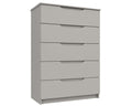 Sutton Cashmere Grey High Gloss 5 Drawer Chest