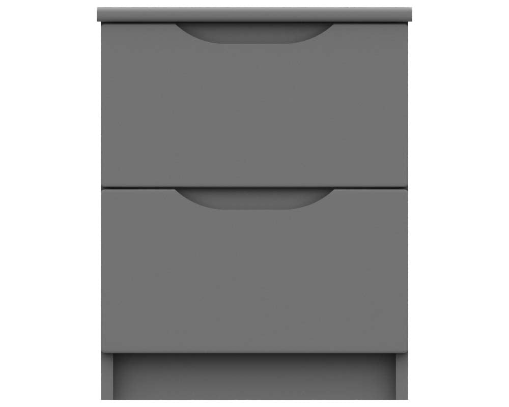 Sutton Dust Grey High Gloss 2 Drawer Bedside