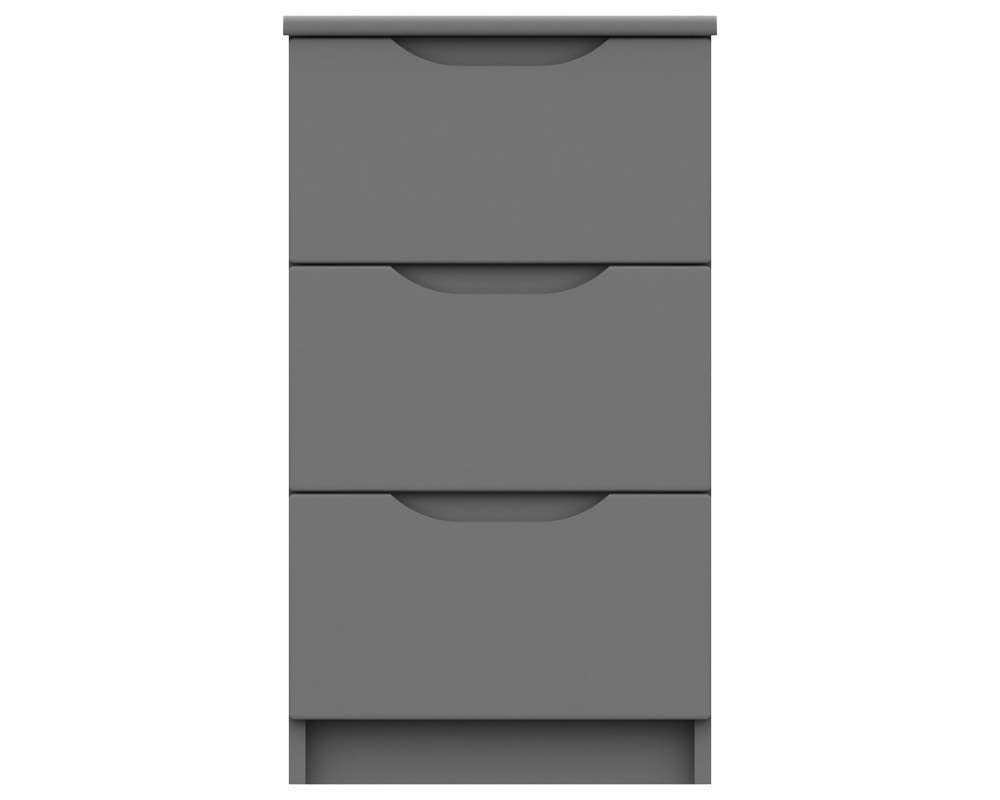 Sutton Dust Grey High Gloss 3 Drawer Bedside