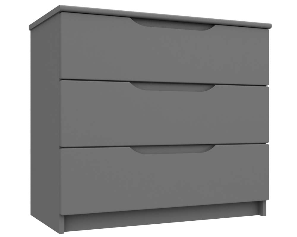 Sutton Dust Grey High Gloss 3 Drawer Chest