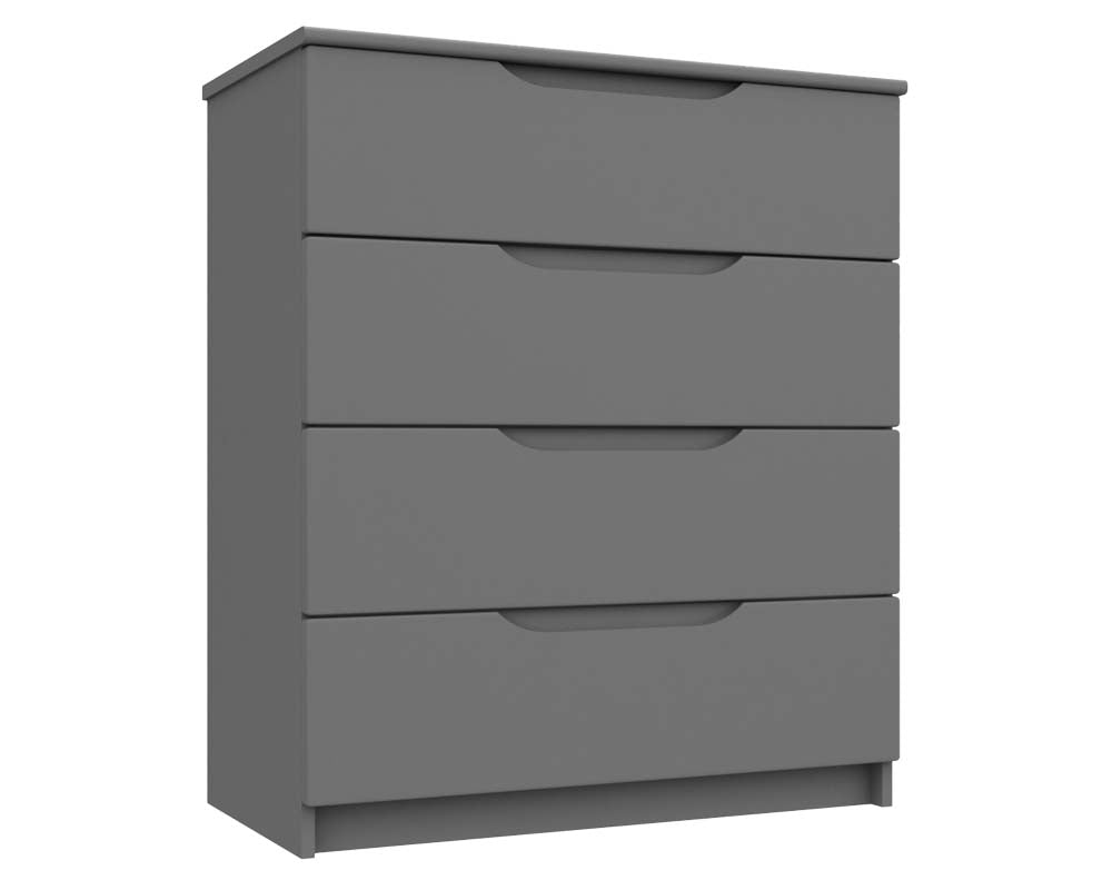 Sutton Dust Grey High Gloss 4 Drawer Chest
