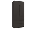 Sutton Graphite Grey High Gloss 2 Door Combi Wardrobe