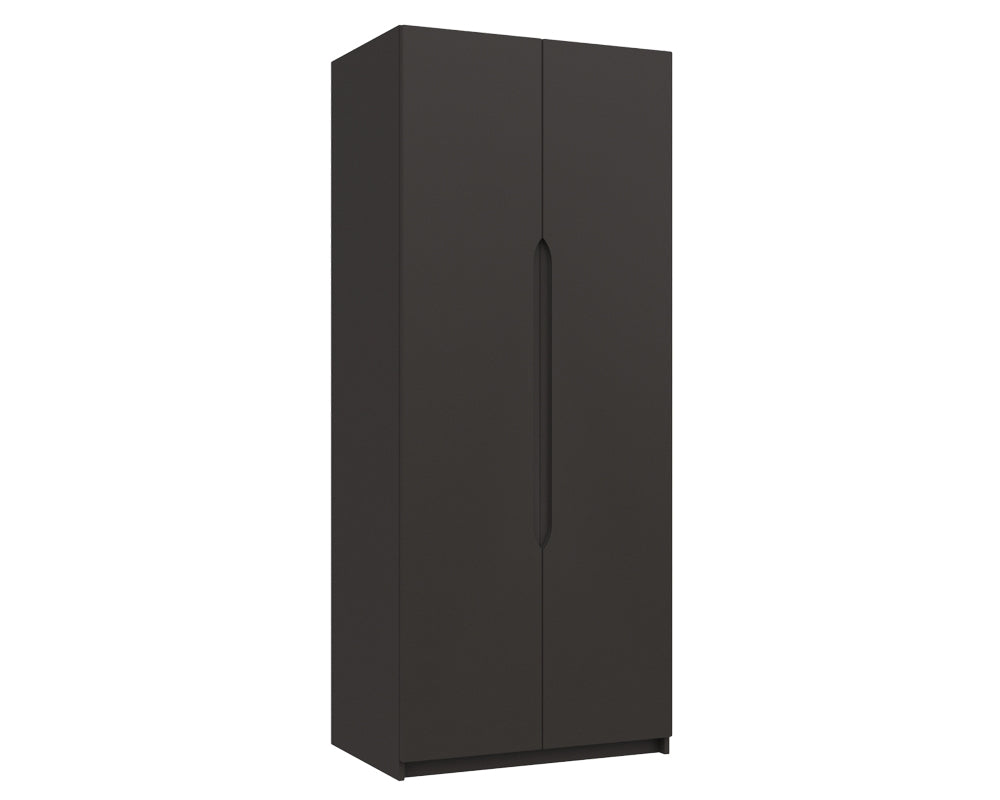 Sutton Graphite Grey High Gloss 2 Door Wardrobe