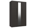 Sutton Graphite Grey High Gloss 3 Door Wardrobe With Mirror