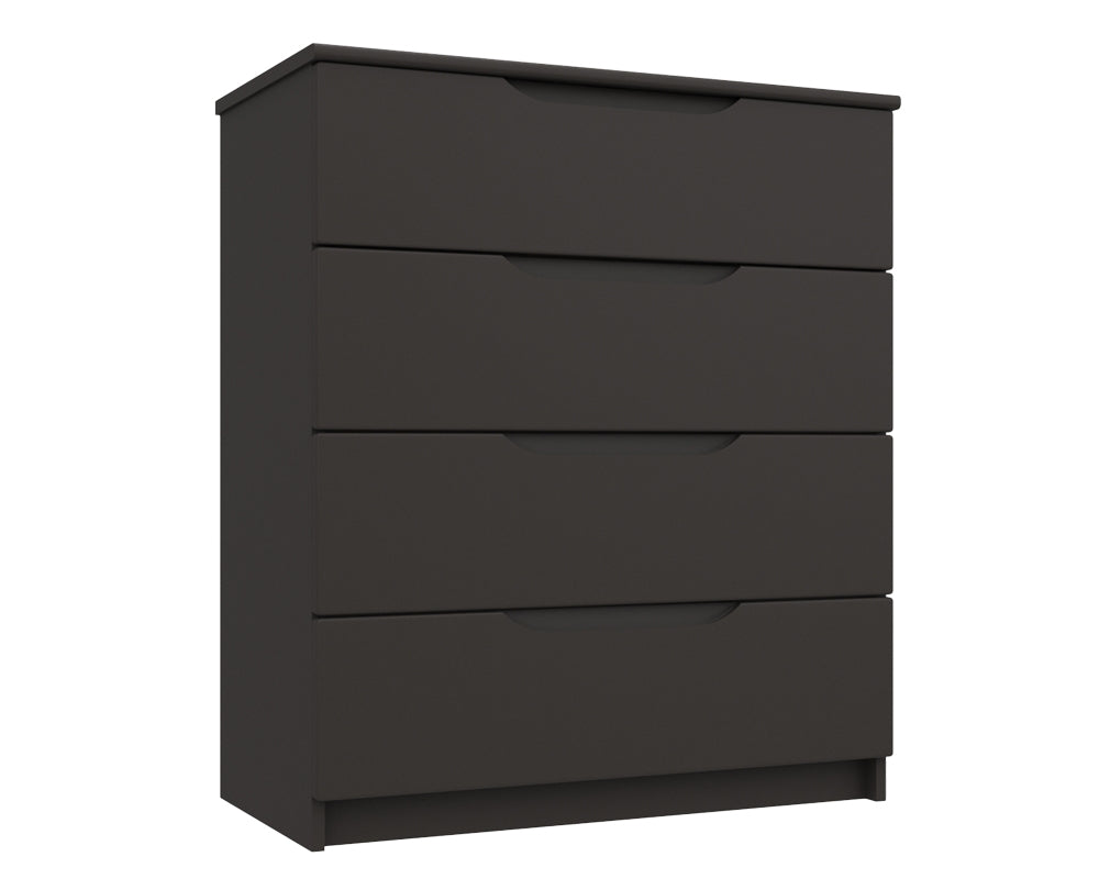 Sutton Graphite Grey High Gloss 4 Drawer Chest