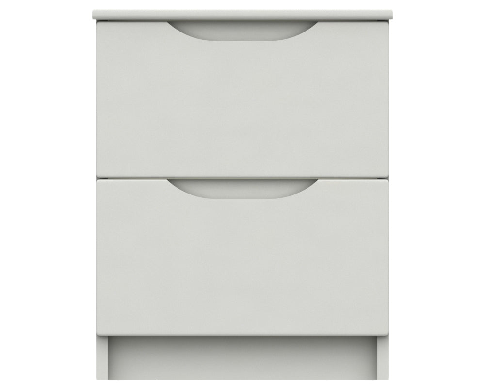 Sutton Alpine White High Gloss 2 Drawer Bedside