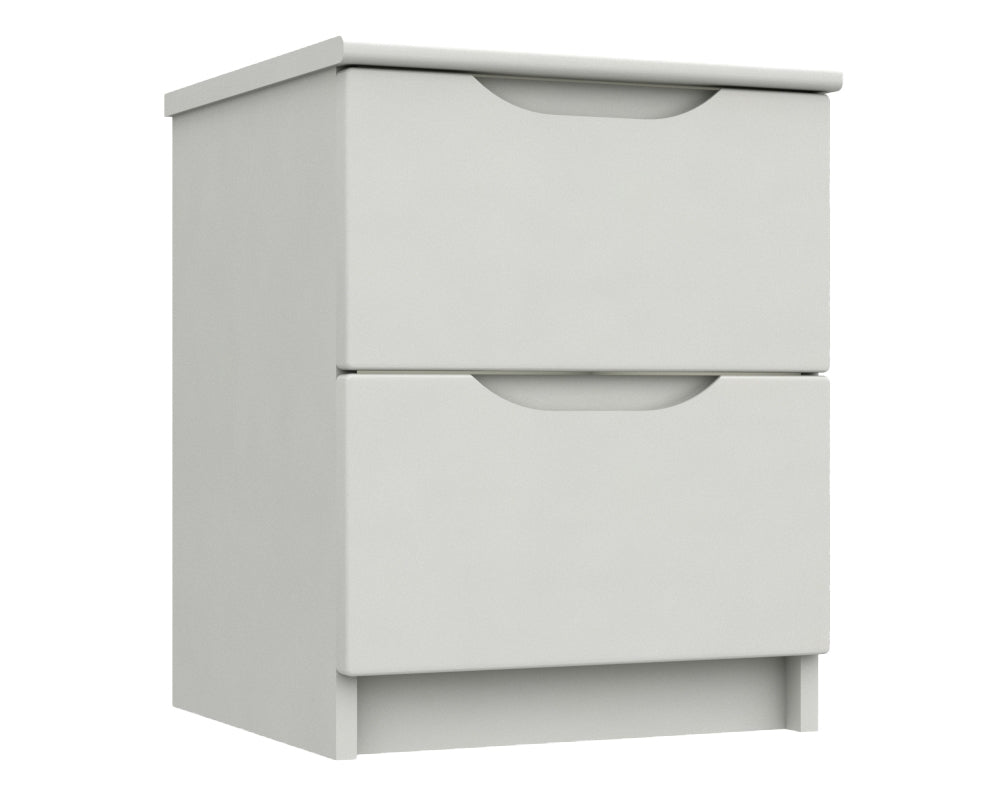 Sutton Alpine White High Gloss 2 Drawer Bedside