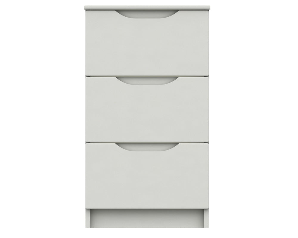 Sutton Alpine White High Gloss 3 Drawer Bedside