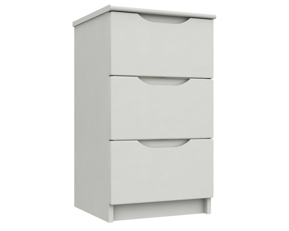 Sutton Alpine White High Gloss 3 Drawer Bedside