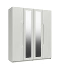 Sutton Alpine White High Gloss 4 Door Robe With Mirrors