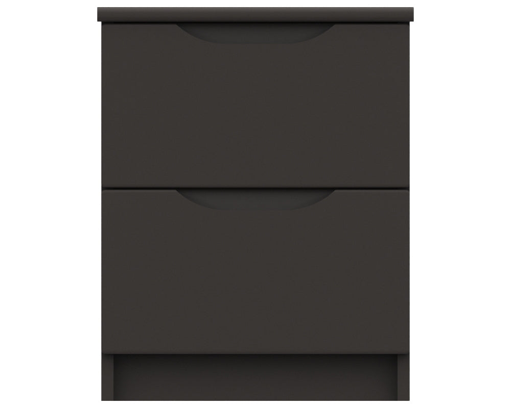 Sutton Graphite Grey High Gloss 2 Drawer Bedside