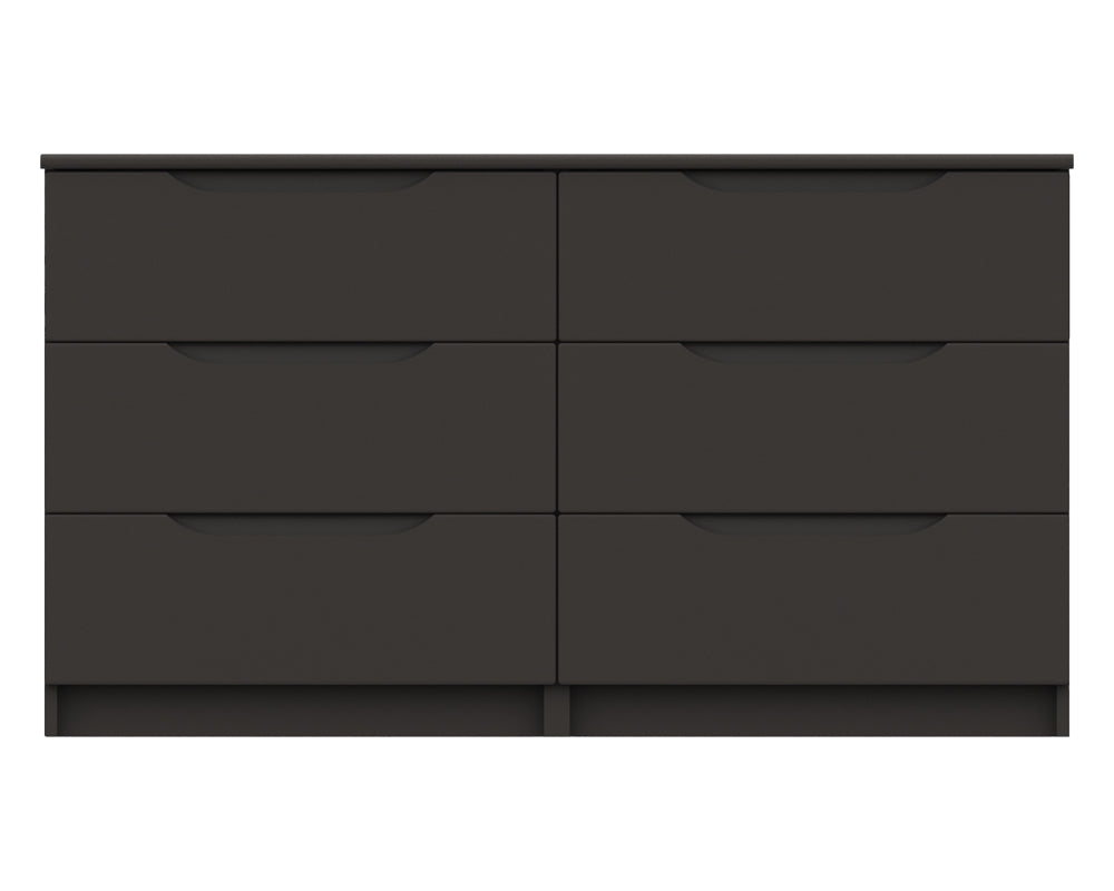 Sutton Graphite Grey High Gloss 3 Drawer Double Chest