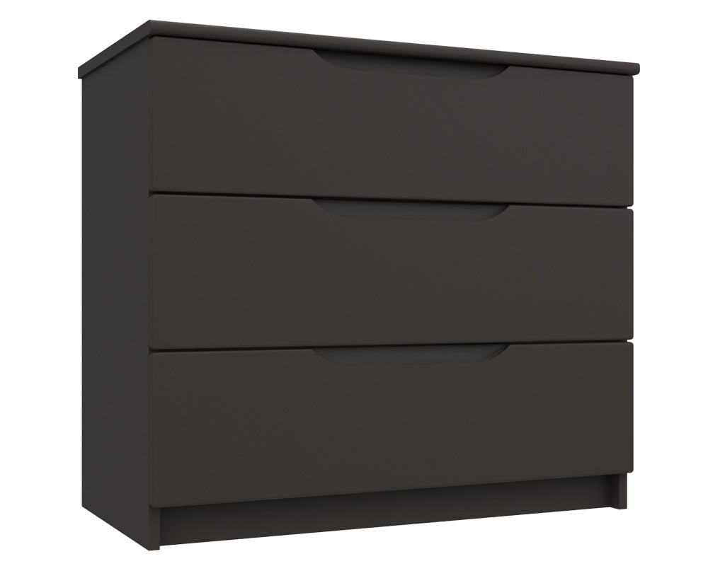 Sutton Graphite Grey High Gloss 3 Drawer Chest