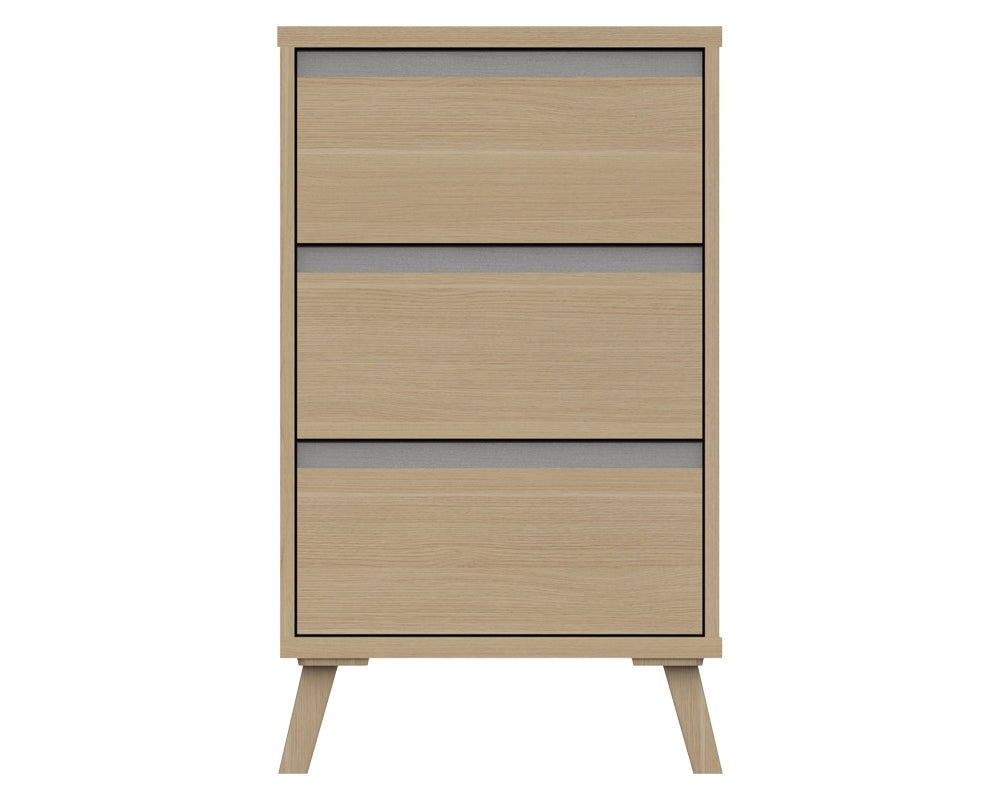 Thames Natural Oak 3 Drawer Bedside