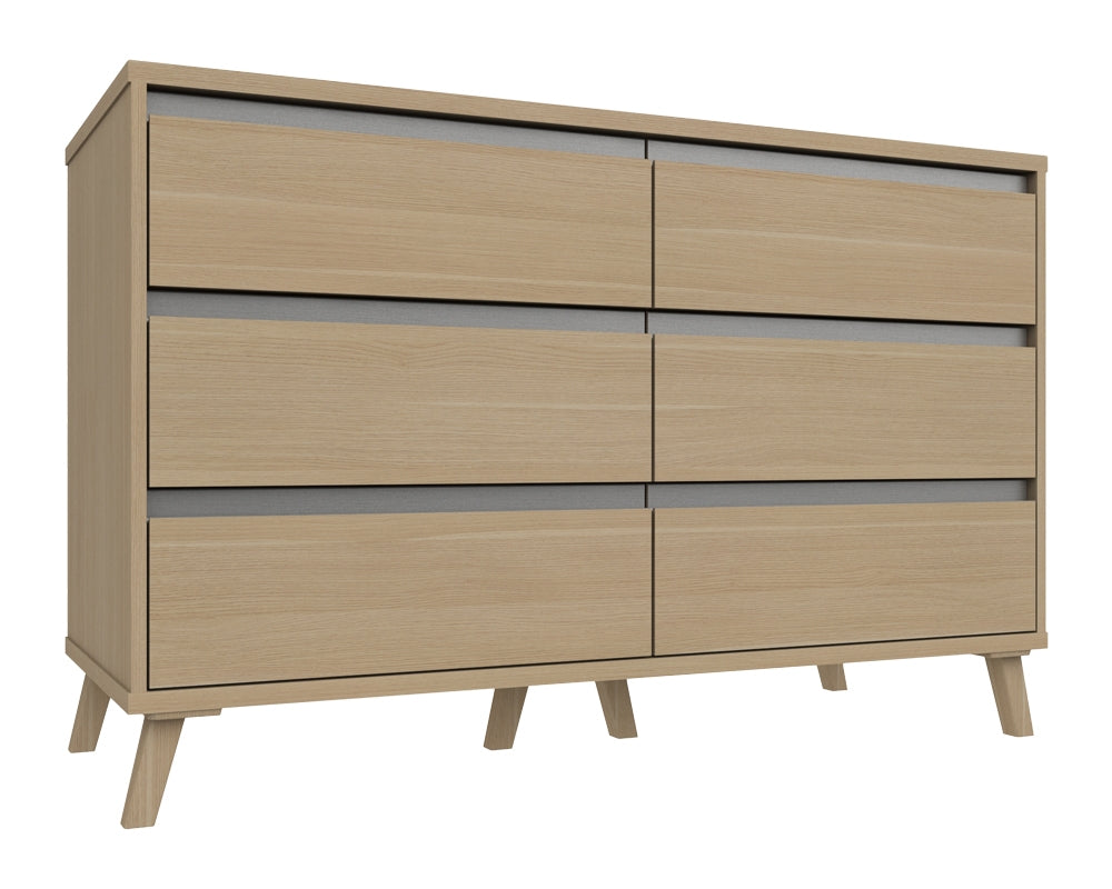 Thames Natural Oak 3 Drawer Double Chest