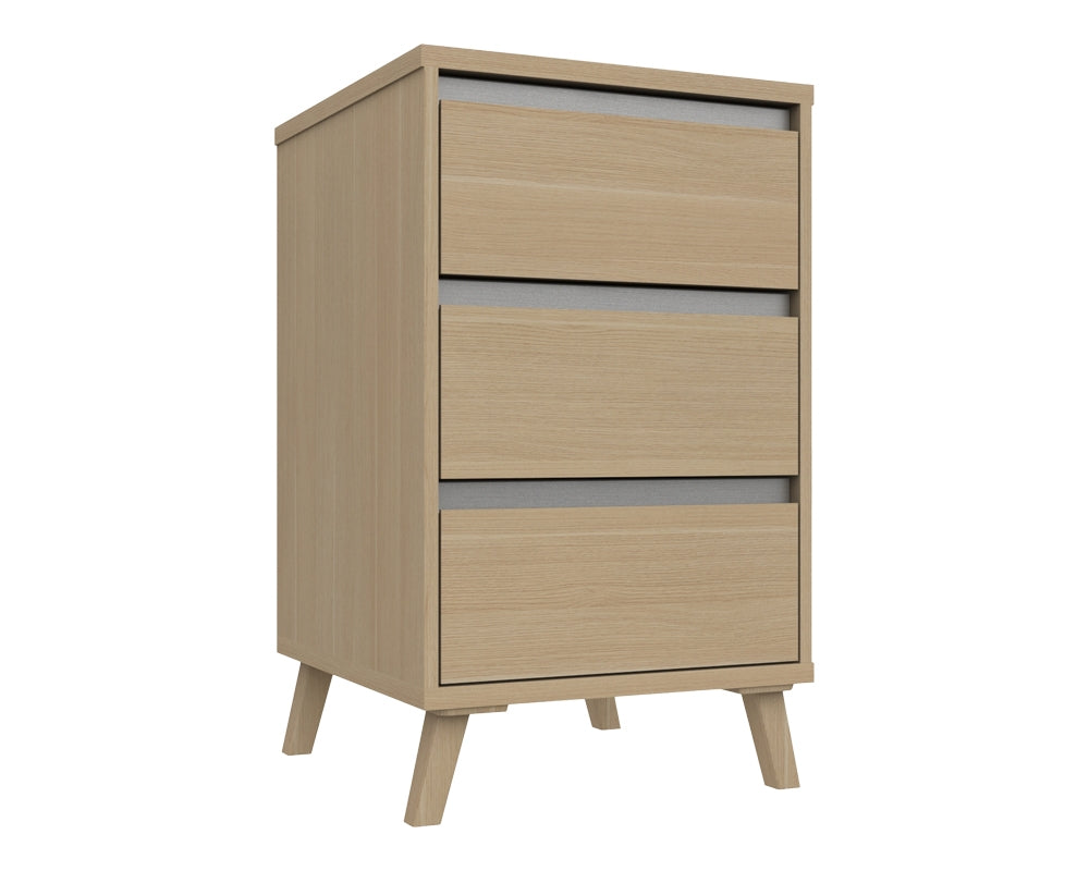 Thames Natural Oak 3 Drawer Bedside