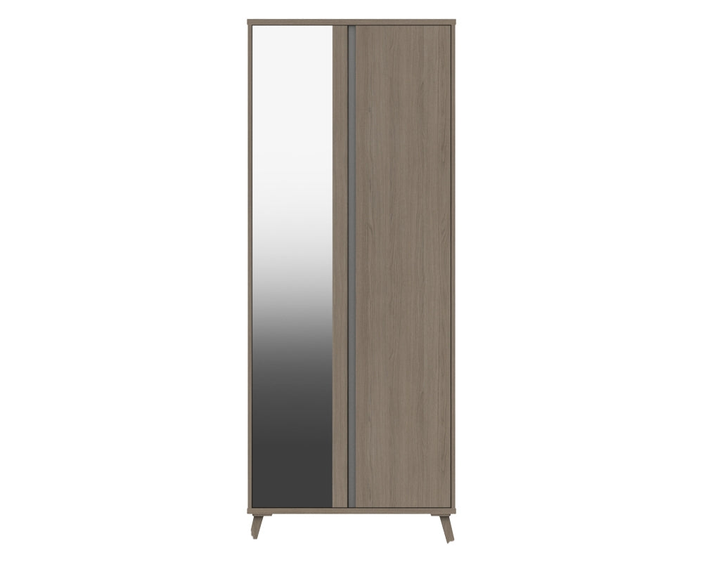 Thames Grey Oak 2 Door Wardrobe With Mirror