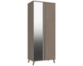Thames Grey Oak 2 Door Wardrobe With Mirror