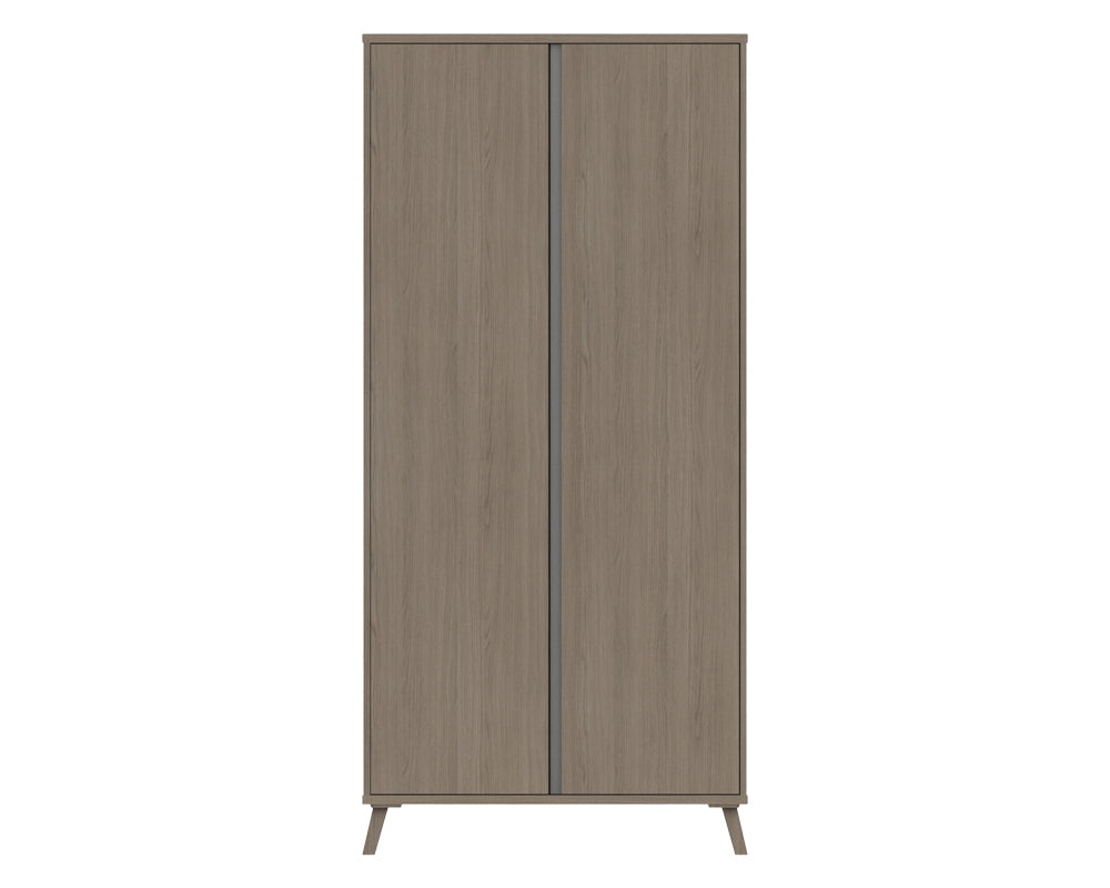 Thames Grey Oak 2 Door Wardrobe Extra Wide