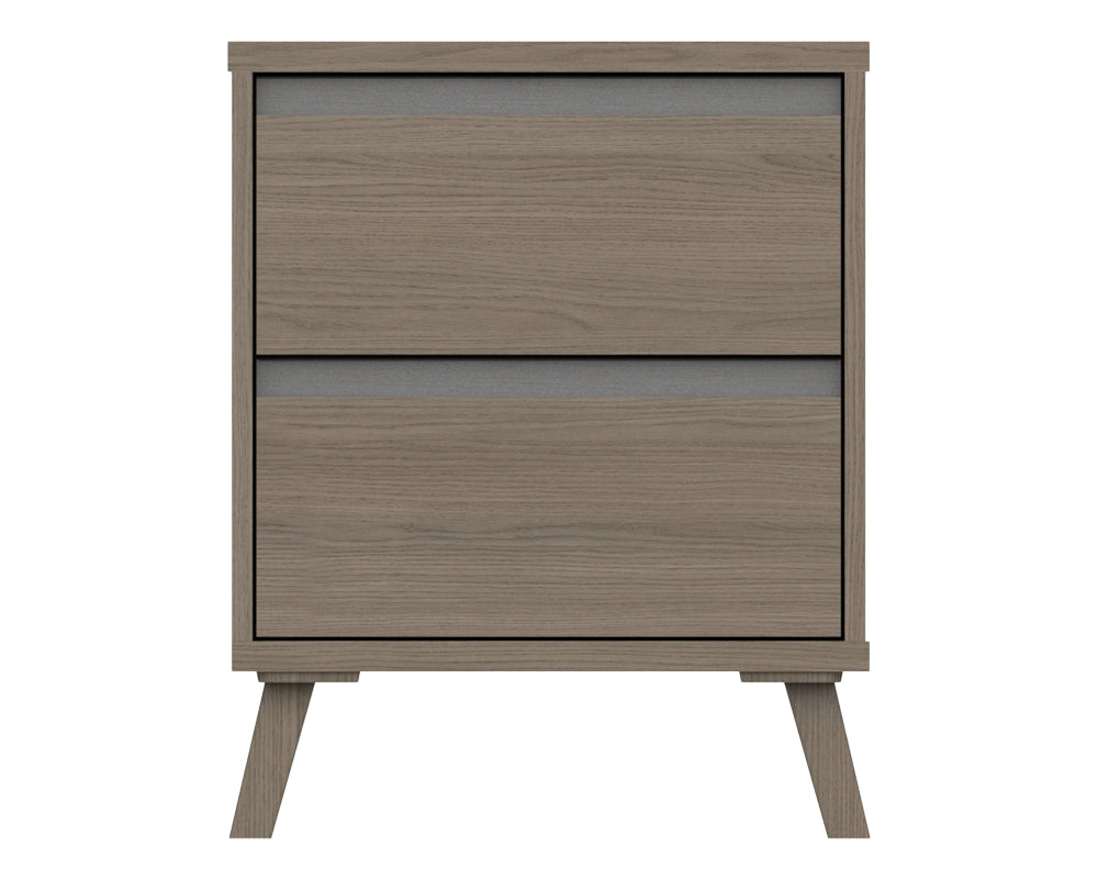 Thames Grey Oak 2 Drawer Bedside