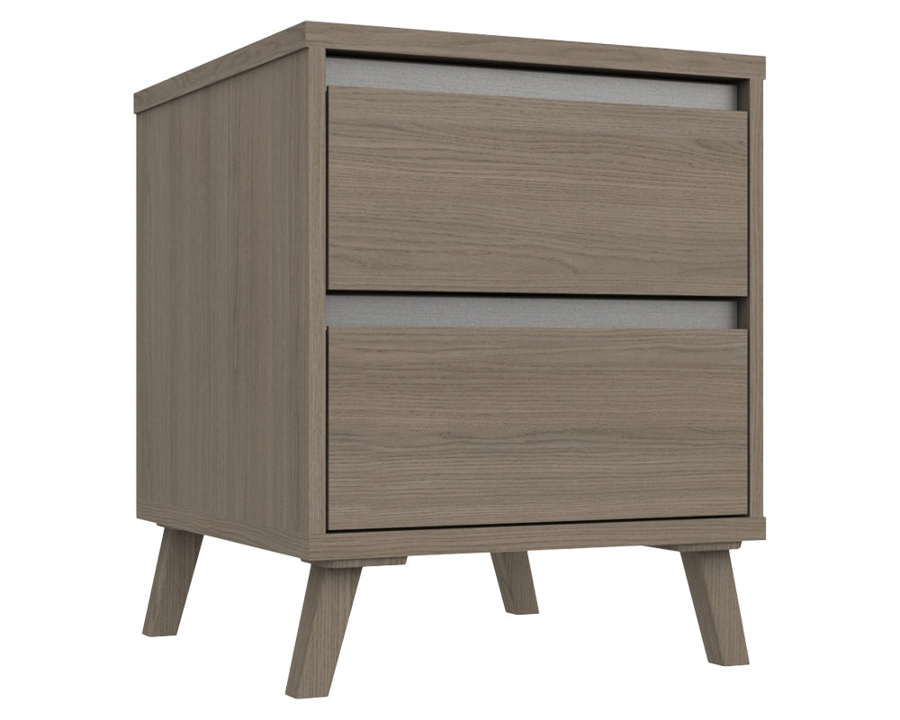 Thames Grey Oak 2 Drawer Bedside