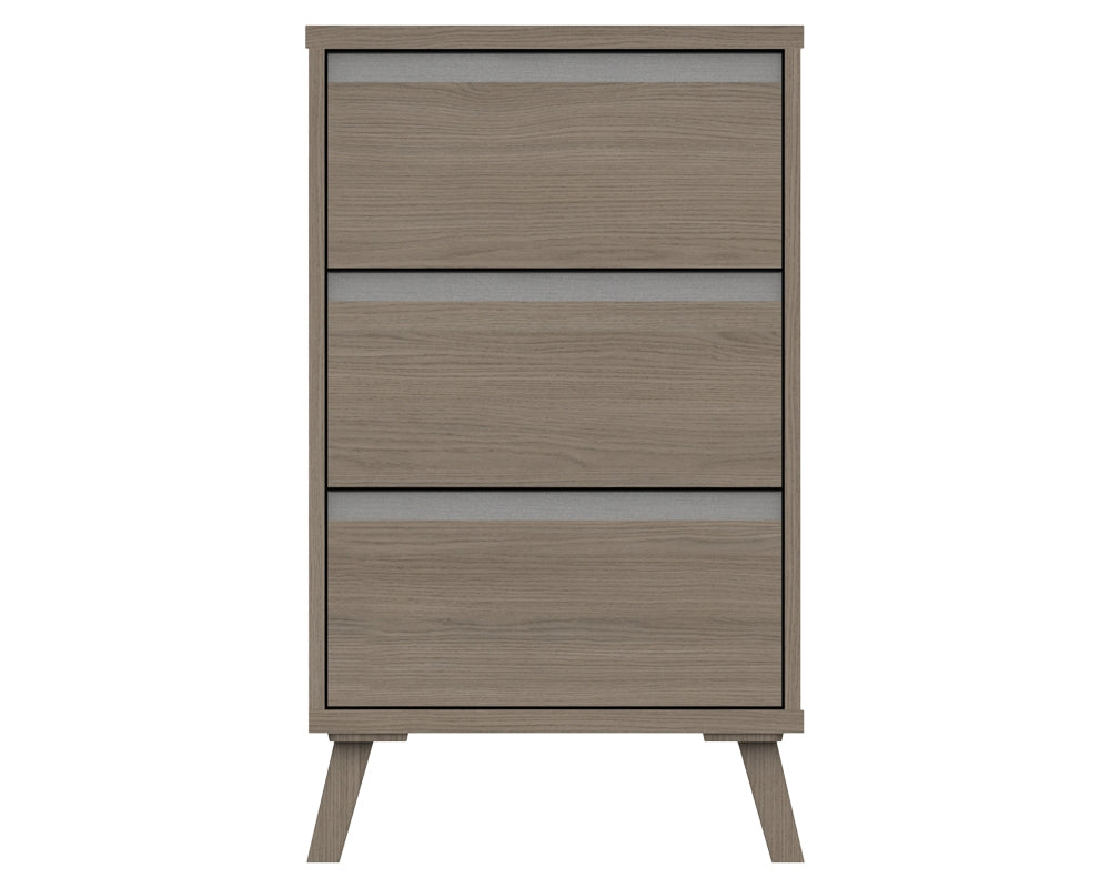 Thames Grey Oak 3 Drawer Bedside