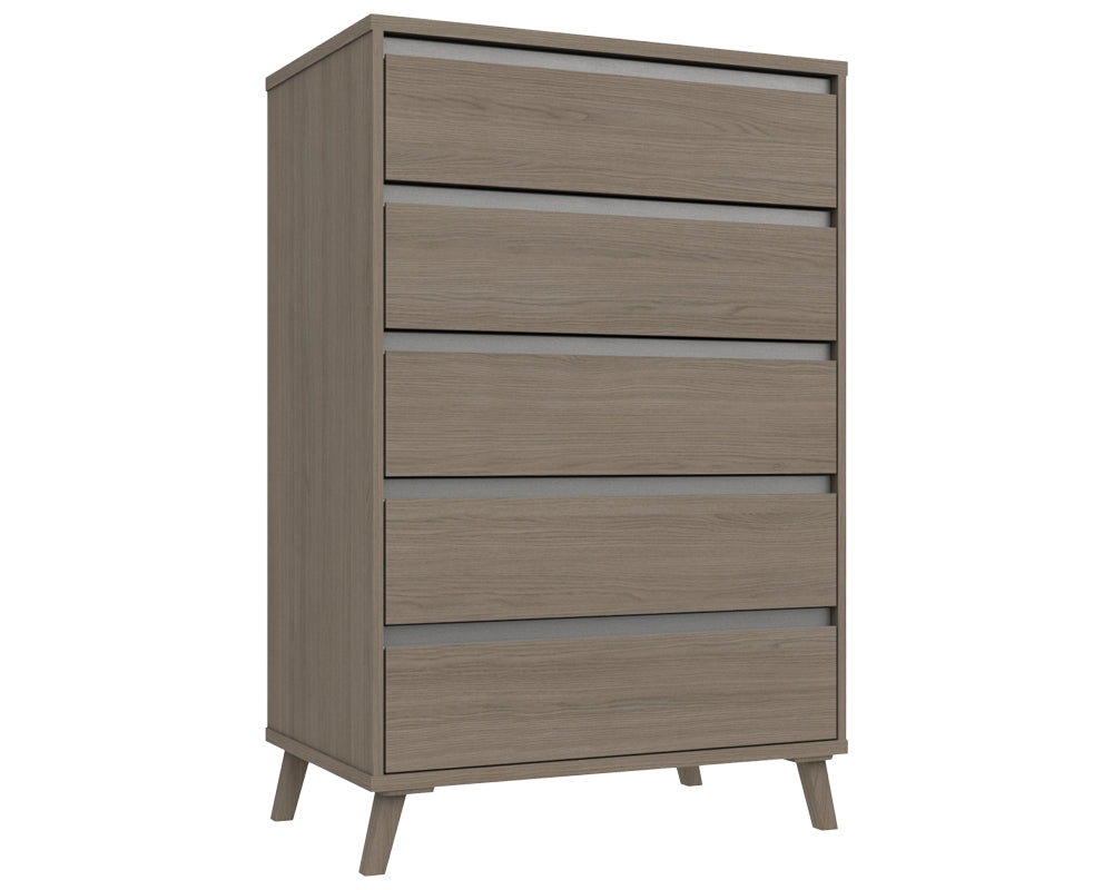 Thames Grey Oak 5 Drawer Chest