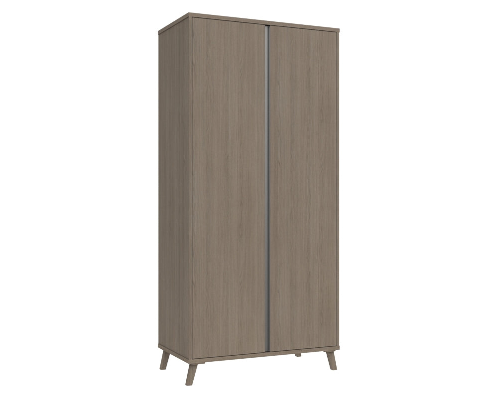 Thames Grey Oak 2 Door Wardrobe Extra Wide