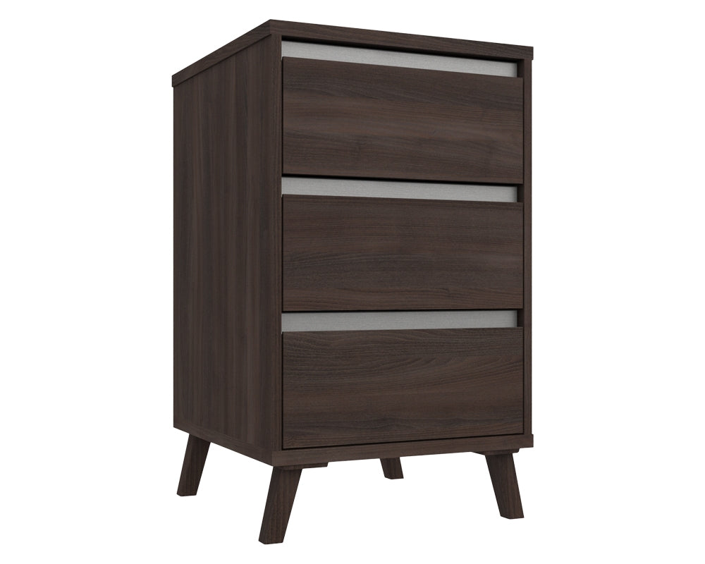 Thames Truffle Oak 3 Drawer Bedside