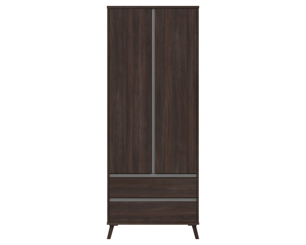 Thames Truffle Oak 2 Door Combi Wardrobe