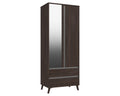 Thames Truffle Oak 2 Door Combi Wardrobe With Mirror
