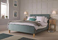 Peter Aqua Velvet Double Bed Frame