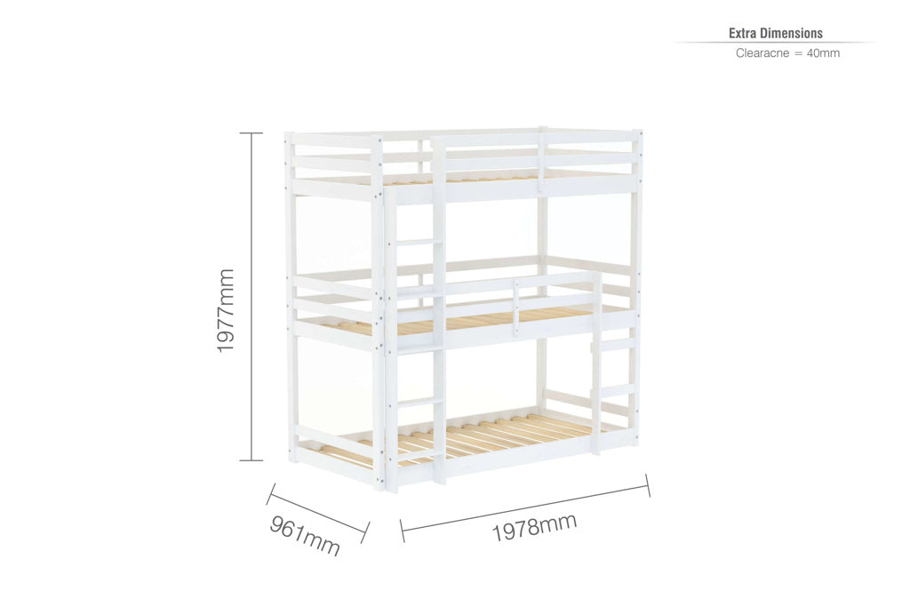 Teresa Triple Bunk Bed dimensions