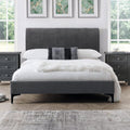 Triple Diamond Grey Velvet King Size Bed Frame in a bedroom