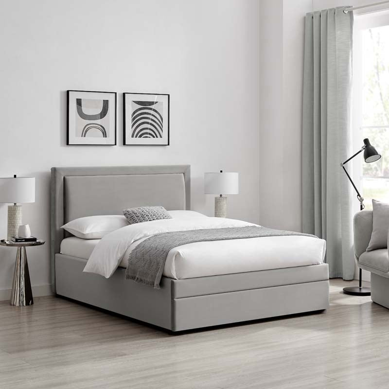 Ursula Grey 1 Drawer Double Bed Frame