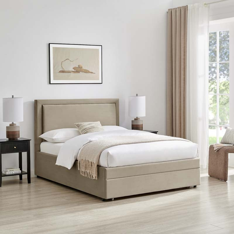 Ursula Pebble 1 Drawer Double Bed Frame