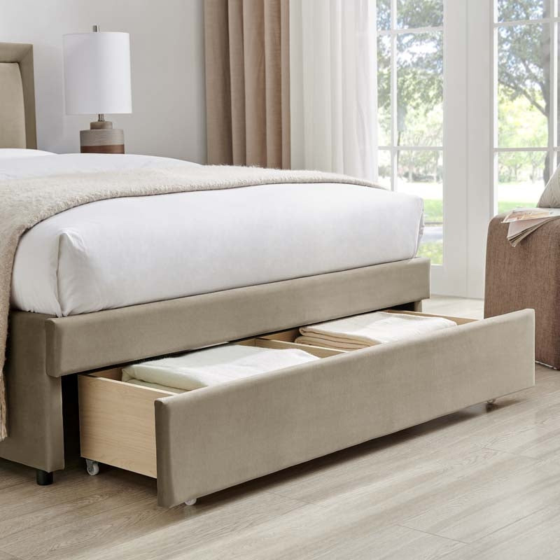 Ursula Pebble 1 Drawer Double Bed Frame