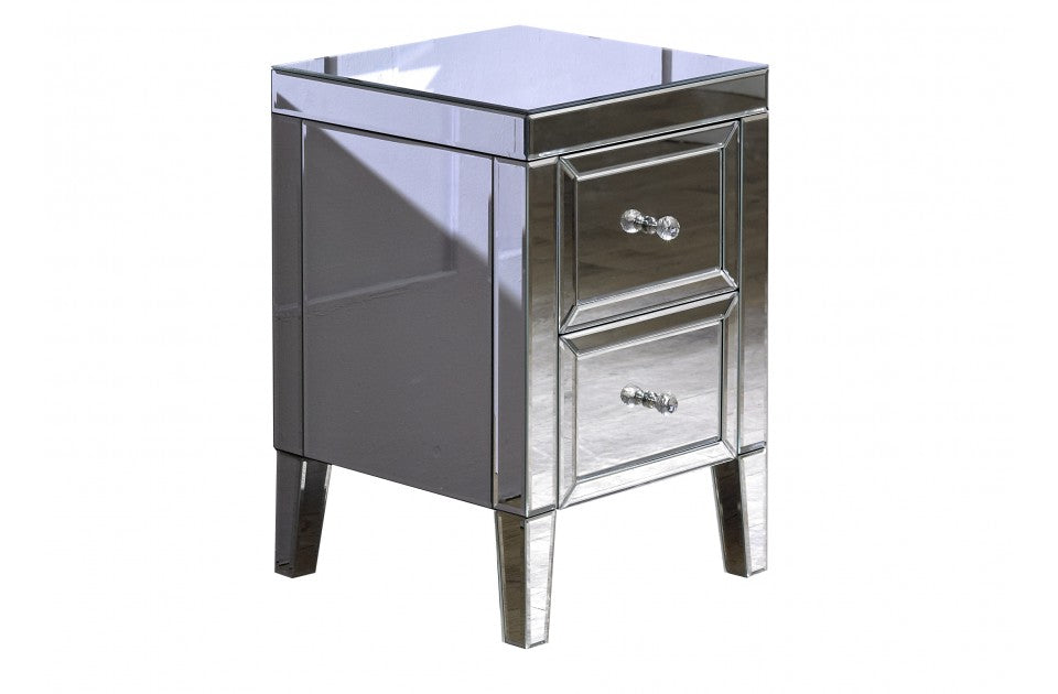 Valencia Plus 2 Drawer Mirror Bedside Chest