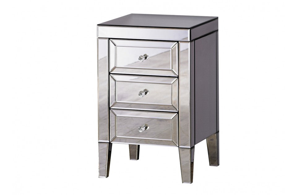 Valencia Plus 3 Drawer Mirror Bedside Chest