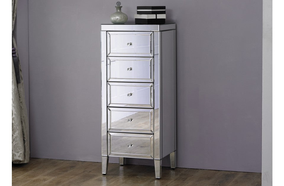 Valencia Plus 5 Drawer Narrow Mirror Chest