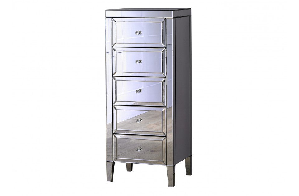 Valencia Plus 5 Drawer Narrow Mirror Chest