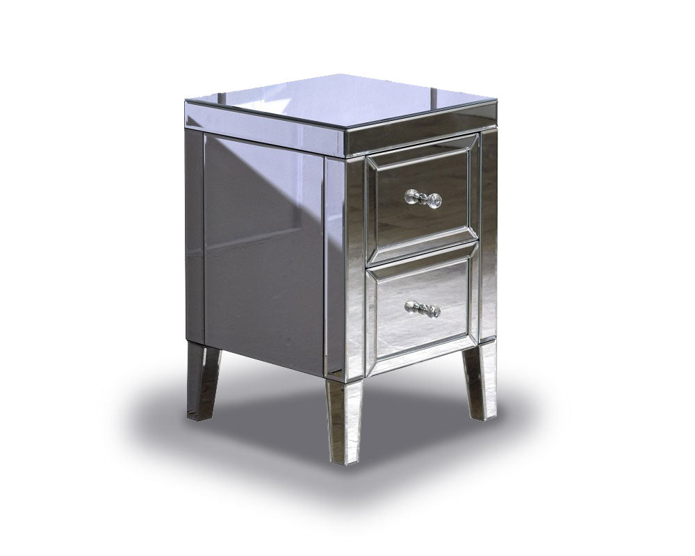 Valencia Plus 2 Drawer Mirror Bedside Chest